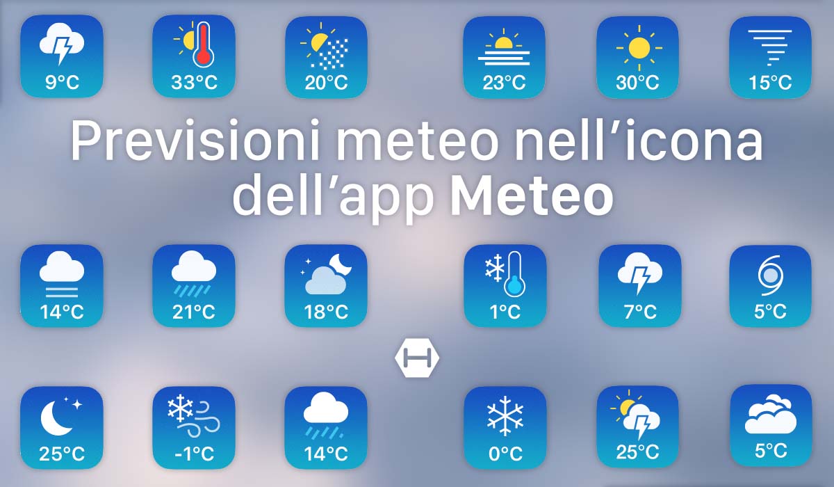 Previsioni meteo nell’icona dell’app Meteo e nella status bar